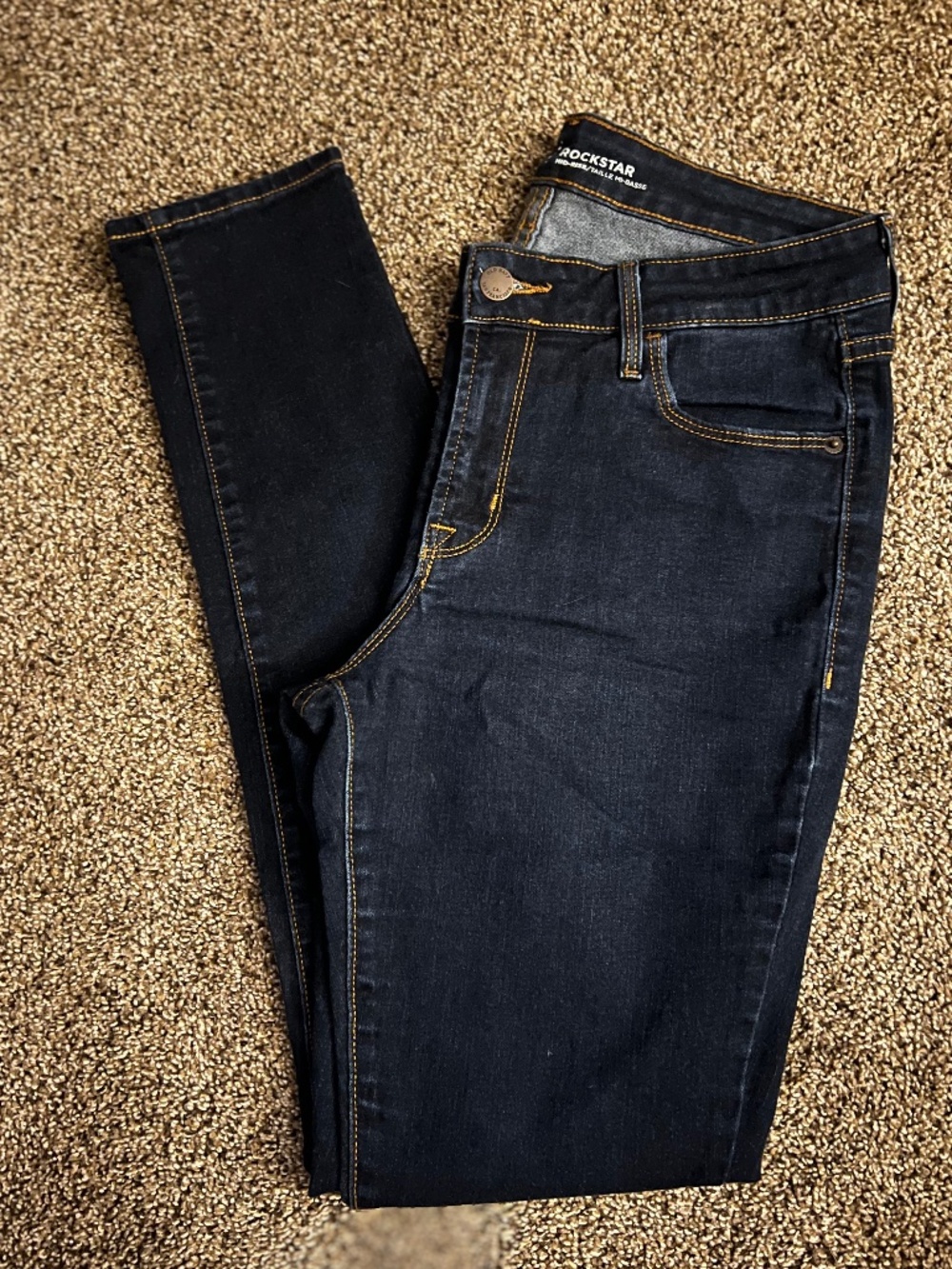Women's Old Navy Rockstar Mid Rise Blue Jeans Size 8